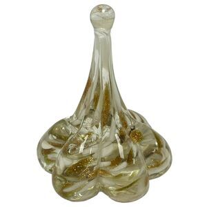 Vintage Handmade Art‎ Glass Teardrop Paperweight Glitter Swirl Decorative